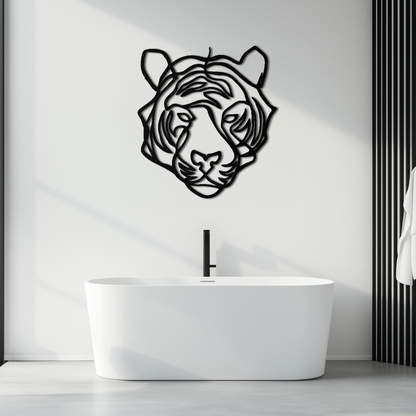 Geometric Tiger Metal Wall Art - Modern Minimalist Decor - KAF207 - Tampa Home & Garden Store