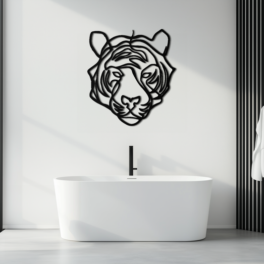 Geometric Tiger Metal Wall Art - Modern Minimalist Decor - KAF207 - Tampa Home & Garden Store