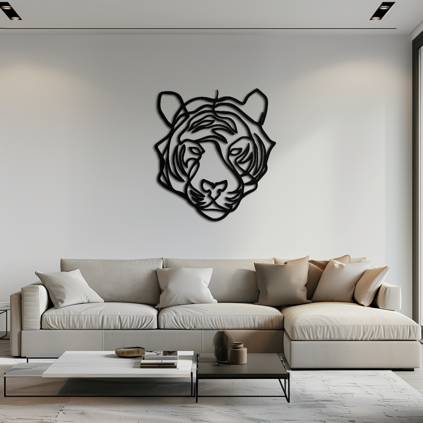 Geometric Tiger Metal Wall Art - Modern Minimalist Decor - KAF207 - Tampa Home & Garden Store