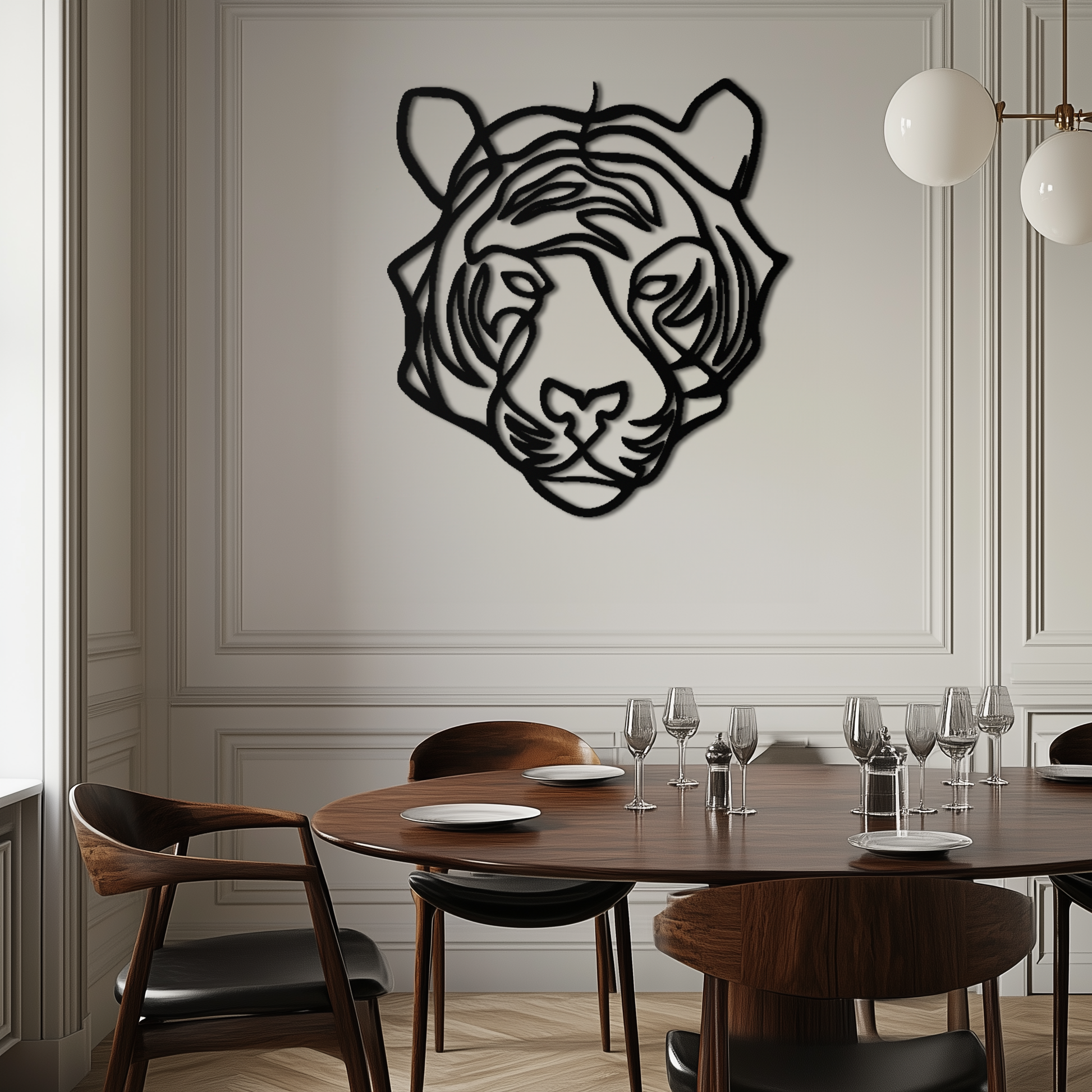Geometric Tiger Metal Wall Art - Modern Minimalist Decor - KAF207 - Tampa Home & Garden Store