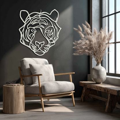 Geometric Tiger Metal Wall Art - Modern Minimalist Decor - KAF207 - Tampa Home & Garden Store