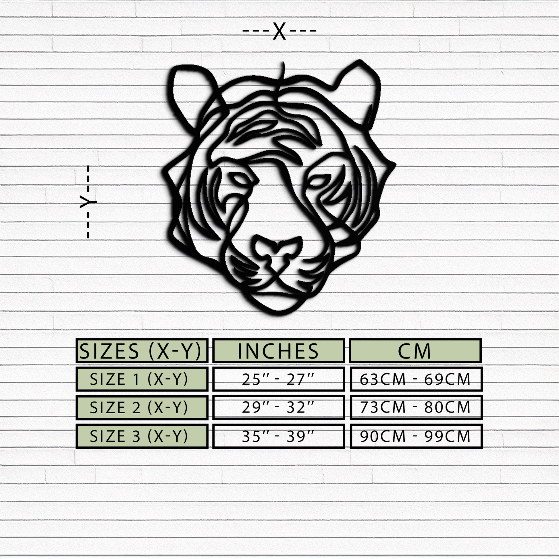 Geometric Tiger Metal Wall Art - Modern Minimalist Decor - KAF207 - Tampa Home & Garden Store