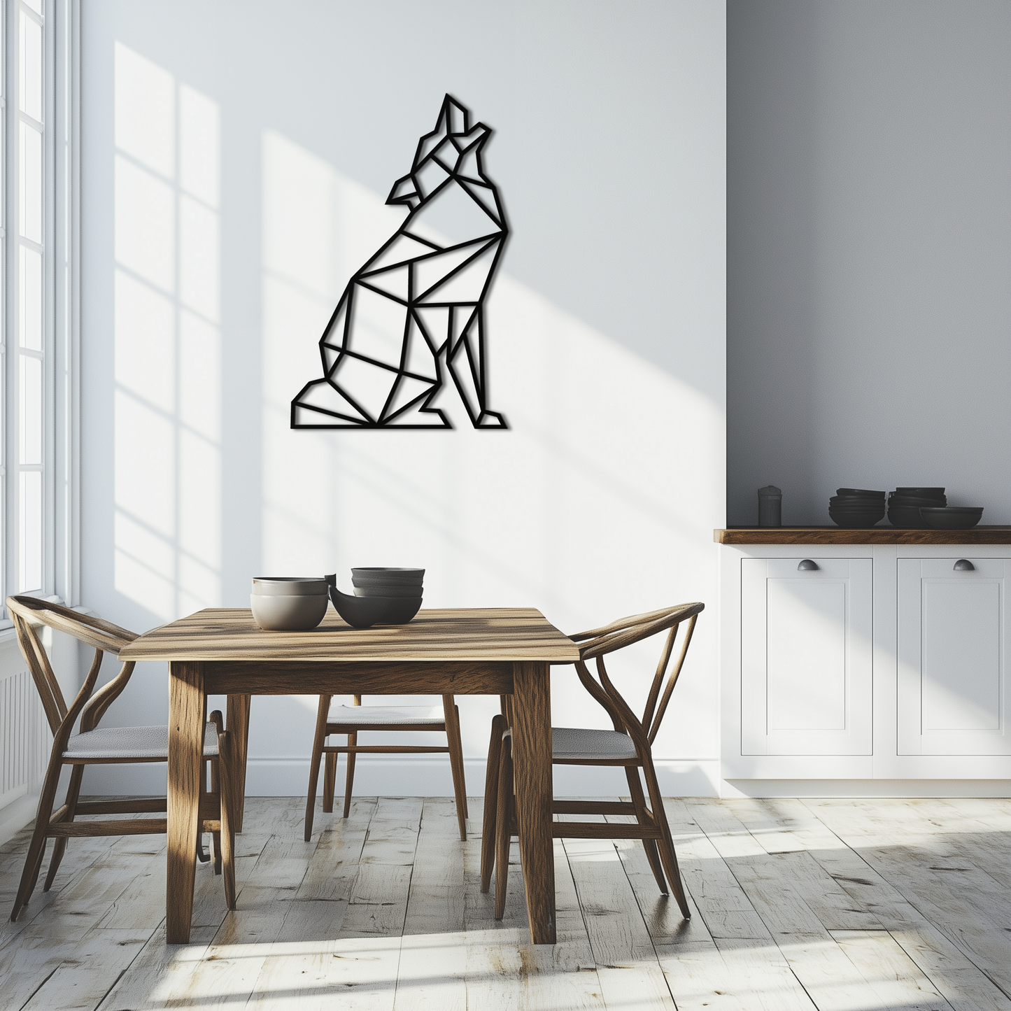 Geometric Wolf Metal Wall Art - Modern Animal Decor- KAF262 - Tampa Home & Garden Store
