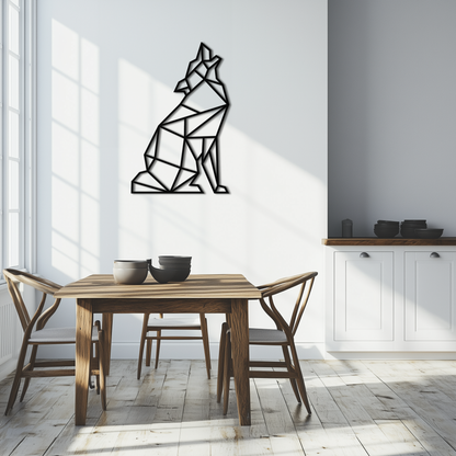 Geometric Wolf Metal Wall Art - Modern Animal Decor- KAF262 - Tampa Home & Garden Store