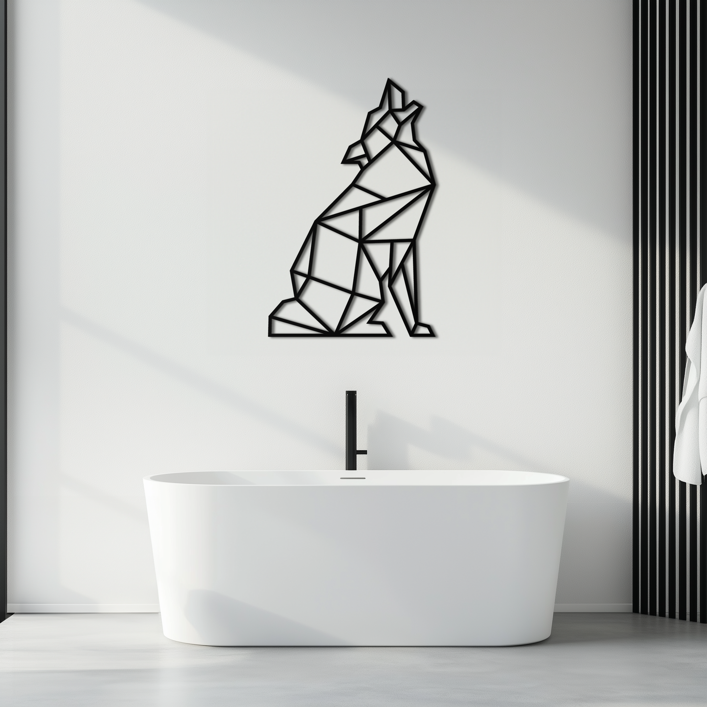 Geometric Wolf Metal Wall Art - Modern Animal Decor- KAF262 - Tampa Home & Garden Store