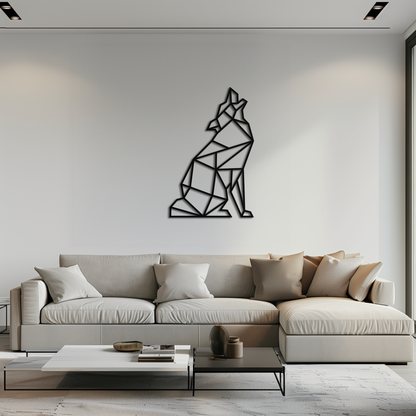 Geometric Wolf Metal Wall Art - Modern Animal Decor- KAF262 - Tampa Home & Garden Store
