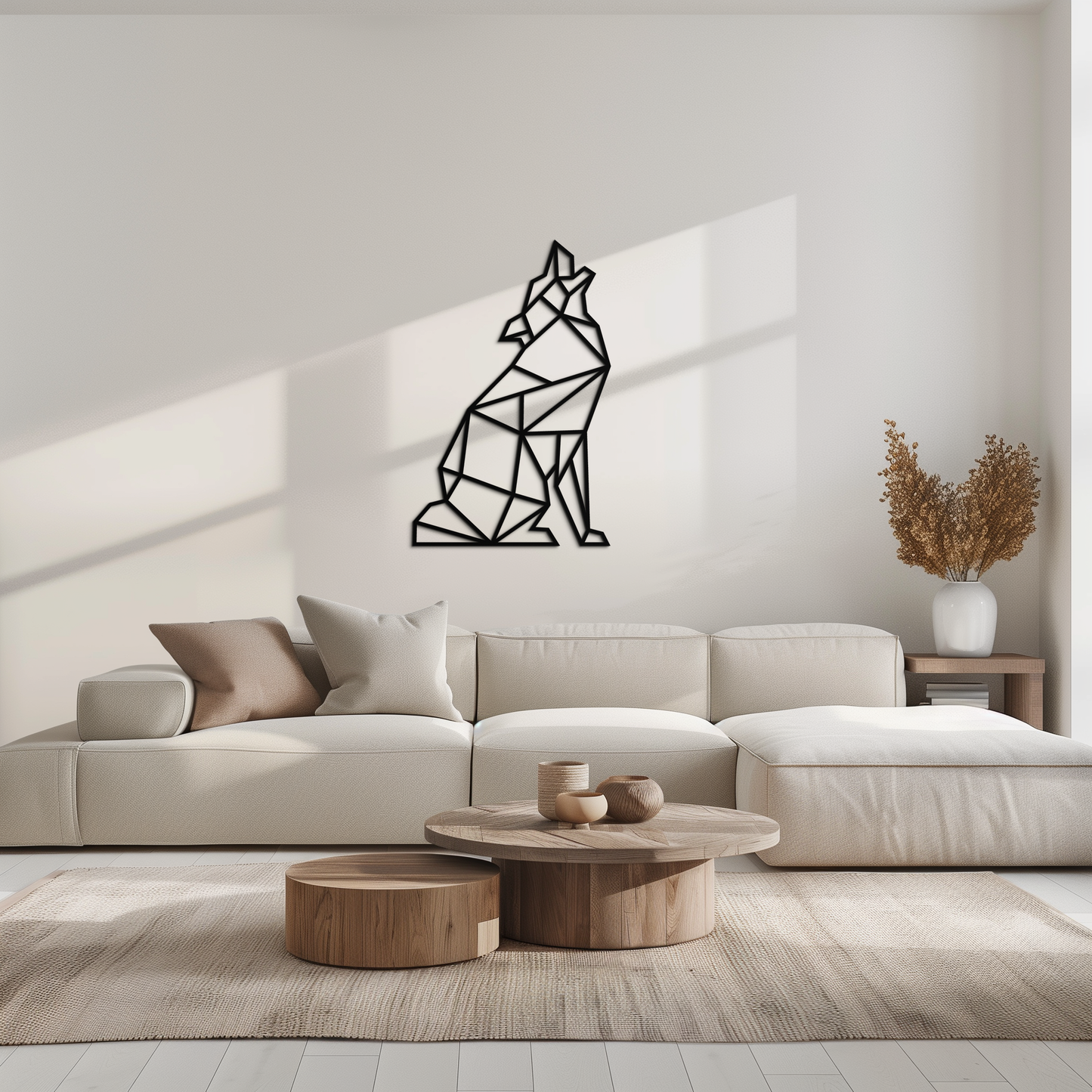 Geometric Wolf Metal Wall Art - Modern Animal Decor- KAF262 - Tampa Home & Garden Store