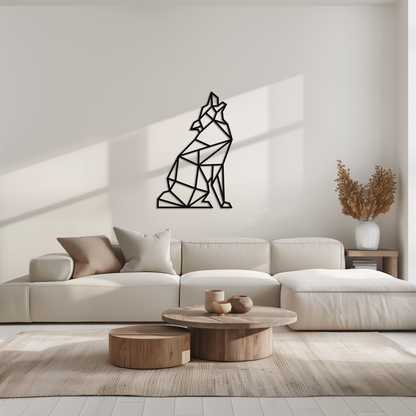 Geometric Wolf Metal Wall Art - Modern Animal Decor- KAF262 - Tampa Home & Garden Store