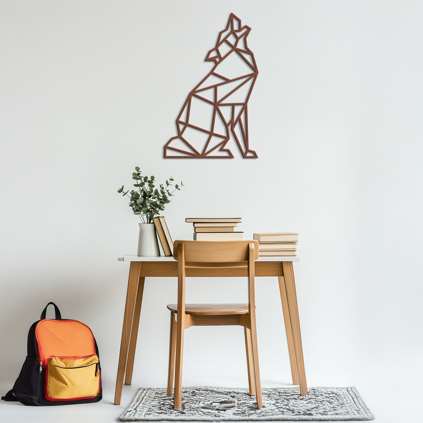 Geometric Wolf Metal Wall Art - Modern Animal Decor- KAF262 - Tampa Home & Garden Store