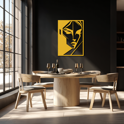 Geometric Woman Silhouette Metal Wall Art – Abstract Female Line Art Decor- KAF386 - Tampa Home & Garden Store