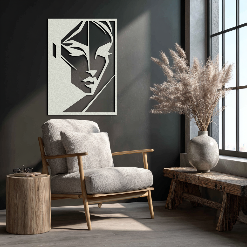 Geometric Woman Silhouette Metal Wall Art – Abstract Female Line Art Decor- KAF386 - Tampa Home & Garden Store