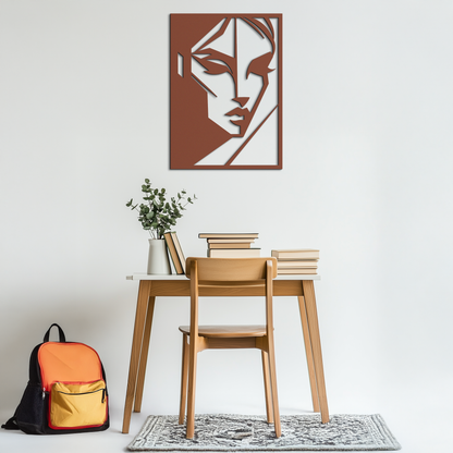 Geometric Woman Silhouette Metal Wall Art – Abstract Female Line Art Decor- KAF386 - Tampa Home & Garden Store