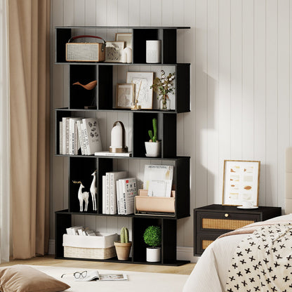Geometric Bookshelf 5-Tier with Open Shelves