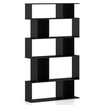 Geometric Bookshelf 5-Tier with Open Shelves