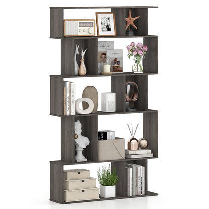 Geometric Bookshelf 5-Tier with Open Shelves
