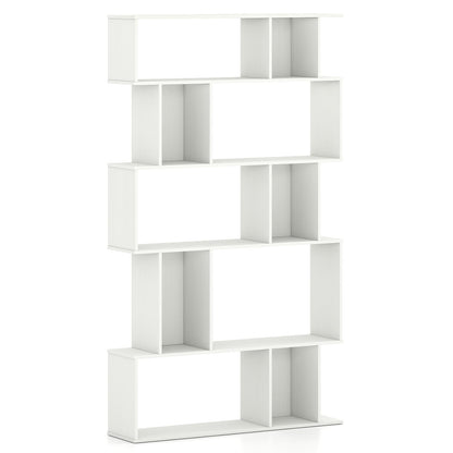 Geometric Bookshelf 5-Tier with Open Shelves