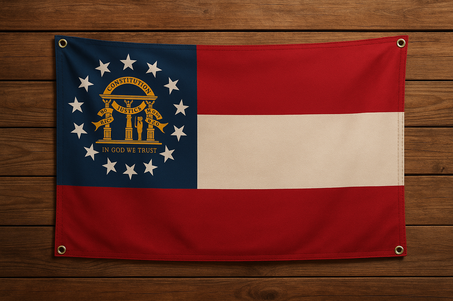 Georgia Flag with Grommets Along the Edges for Wall Hanging - Tampa Home & Garden Store