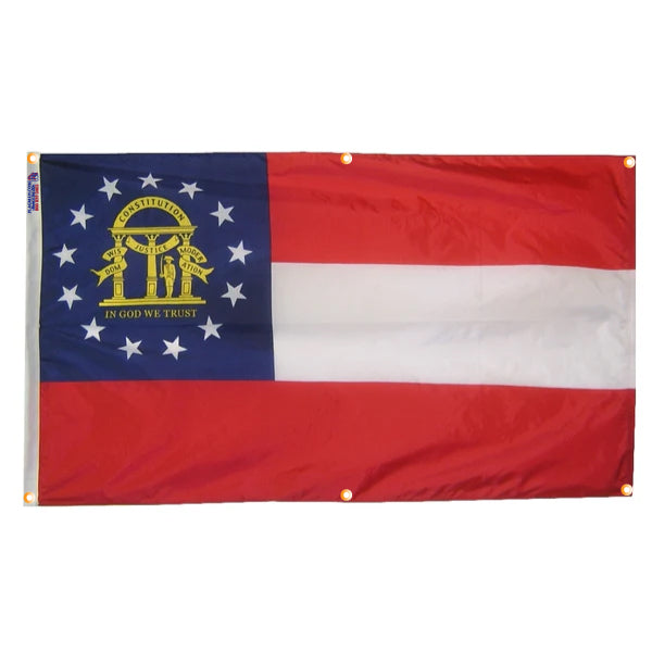 Georgia Flag with Grommets Along the Edges for Wall Hanging - Tampa Home & Garden Store