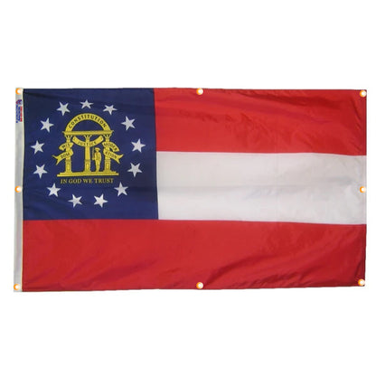 Georgia Flag with Grommets Along the Edges for Wall Hanging - Tampa Home & Garden Store