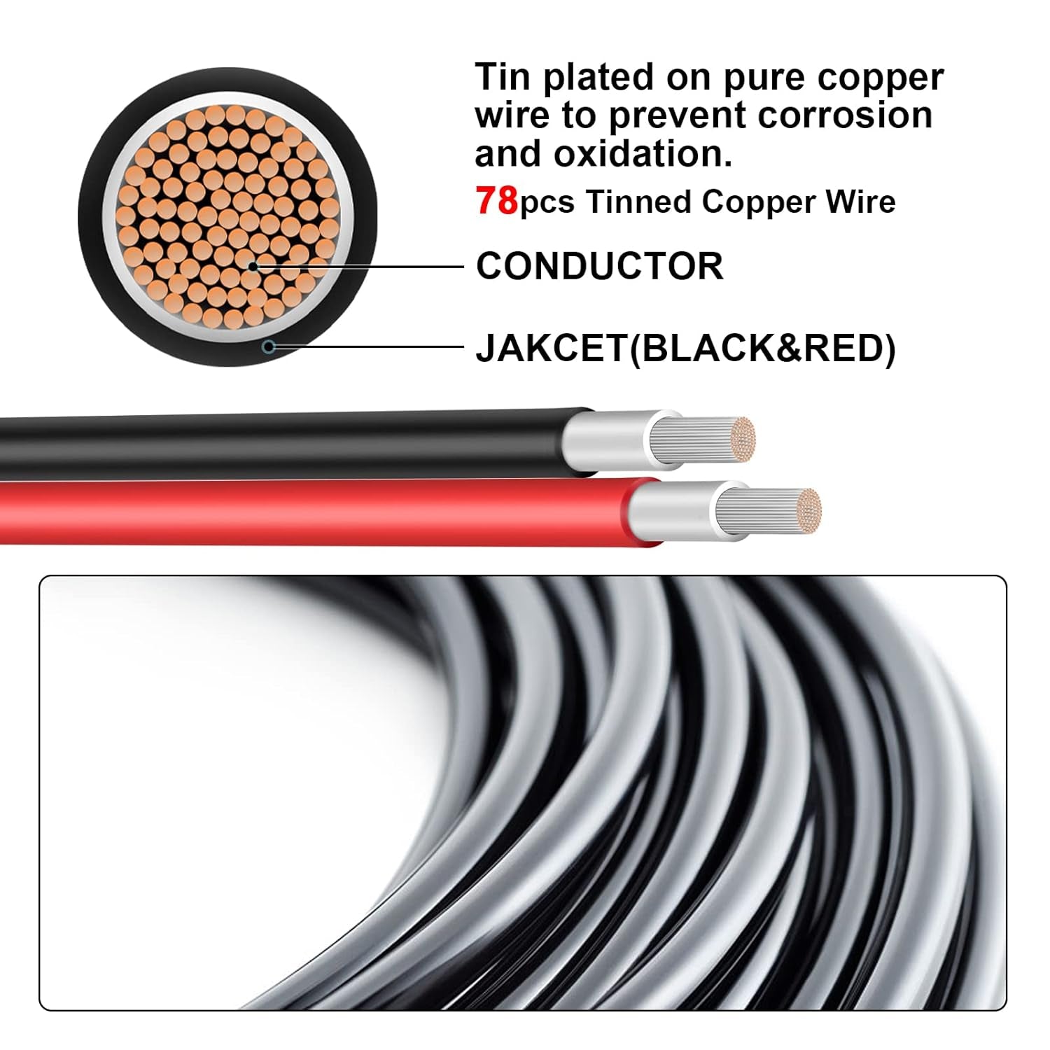 Geosiry 10AWG Solar Extension Cable – 30ft (1 Red + 1 Black) - Tampa Home & Garden Store