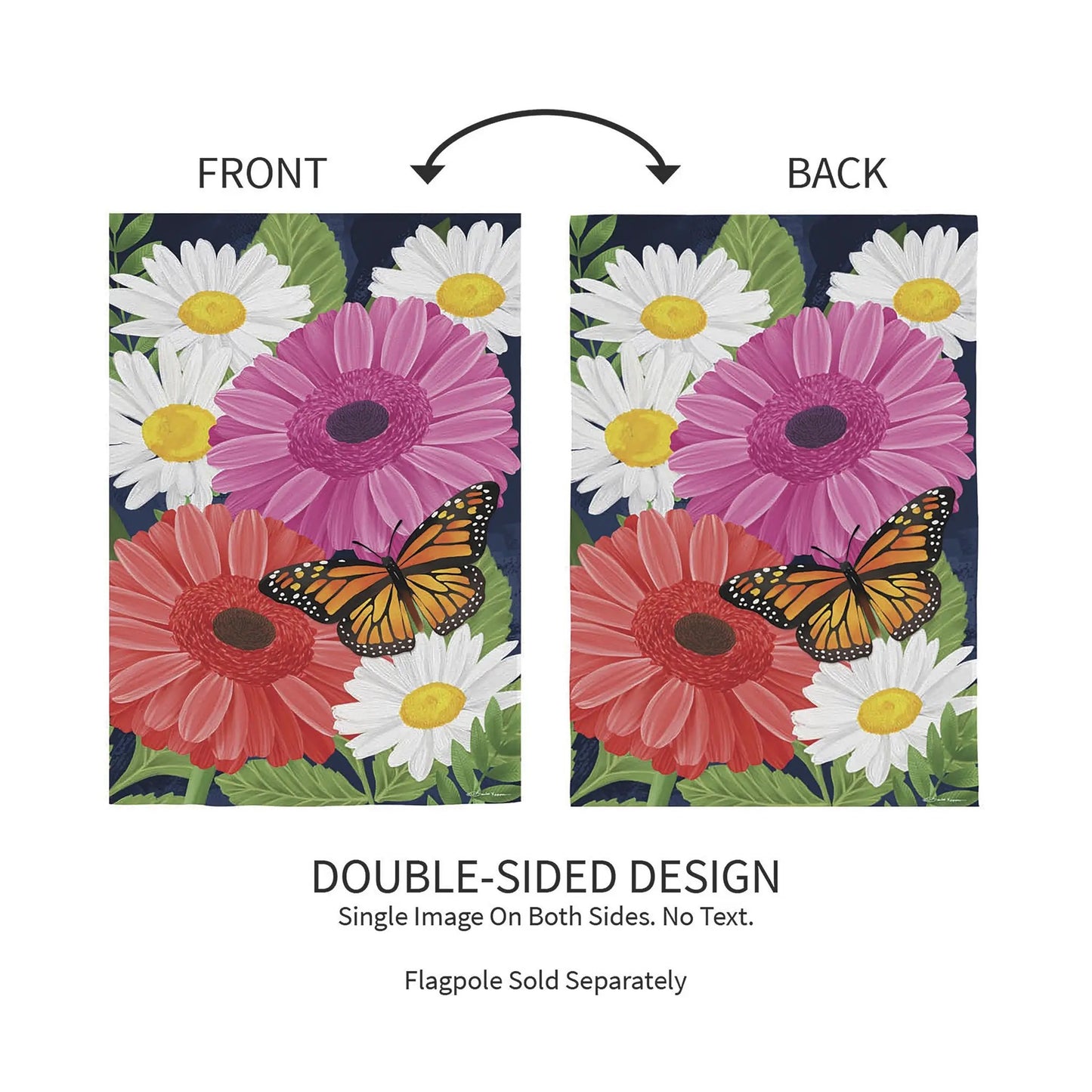 Gerbera Daisy Burlap Garden Flag - Tampa Home & Garden Store