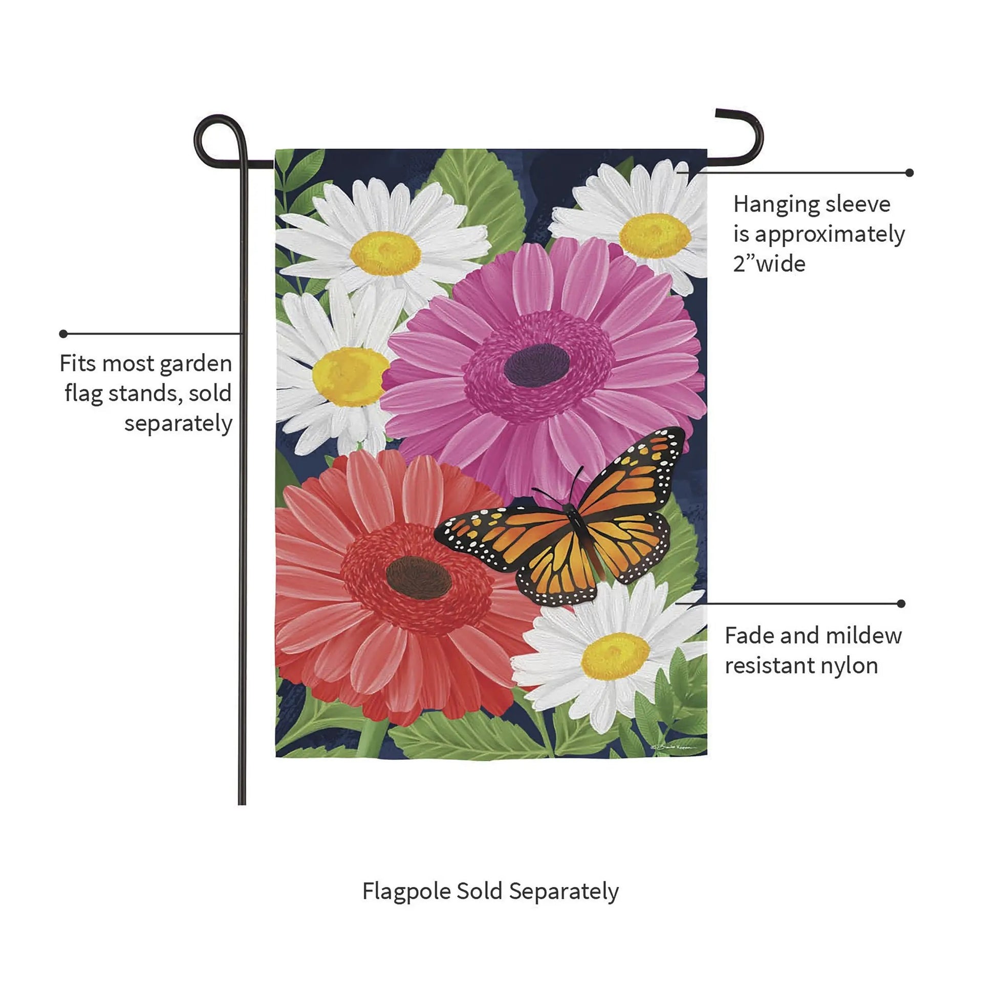Gerbera Daisy Burlap Garden Flag - Tampa Home & Garden Store