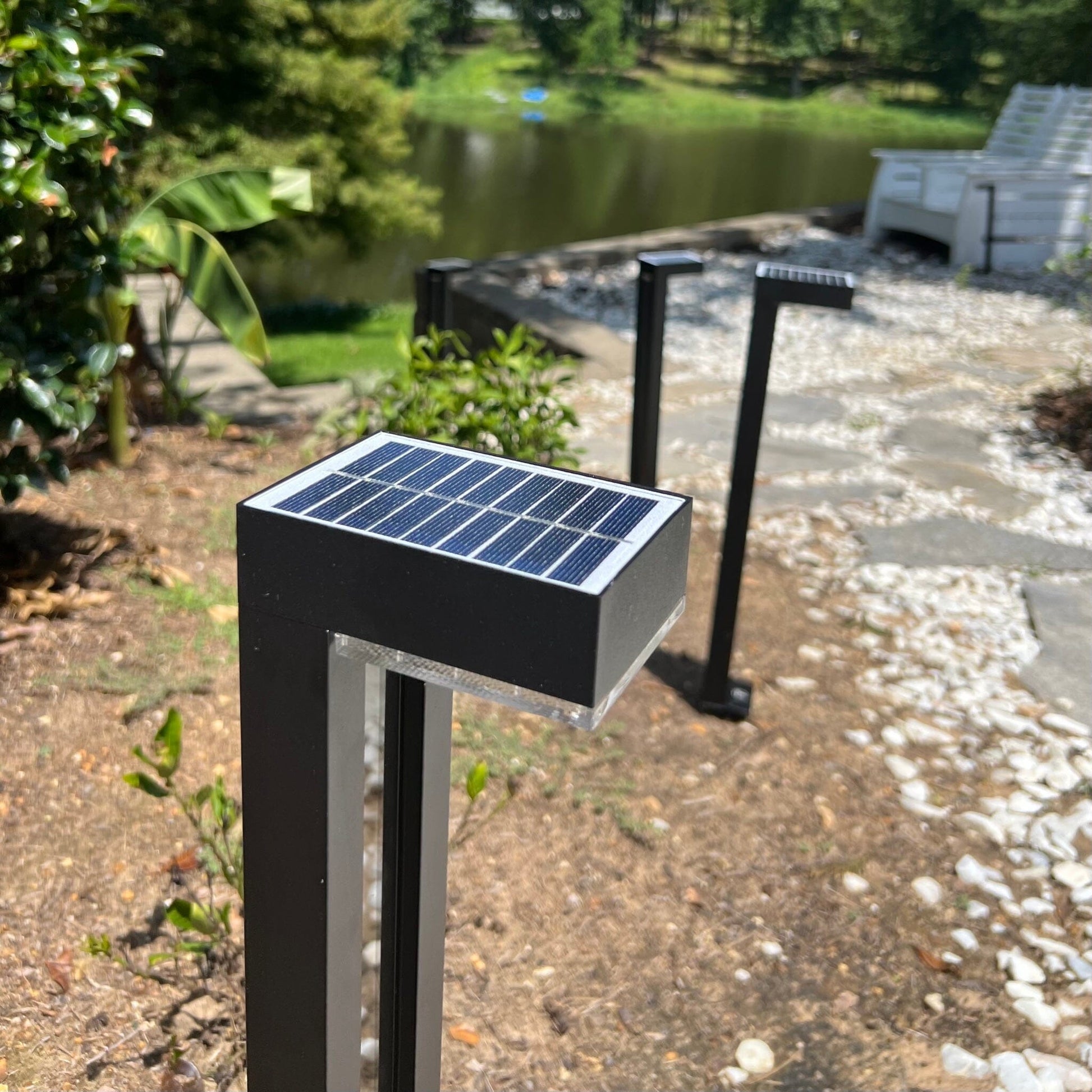 German Osram Pro-Line Bollard Solar Lights® | 100LM | Aluminum / Glass | 2-Pack - Tampa Home & Garden Store