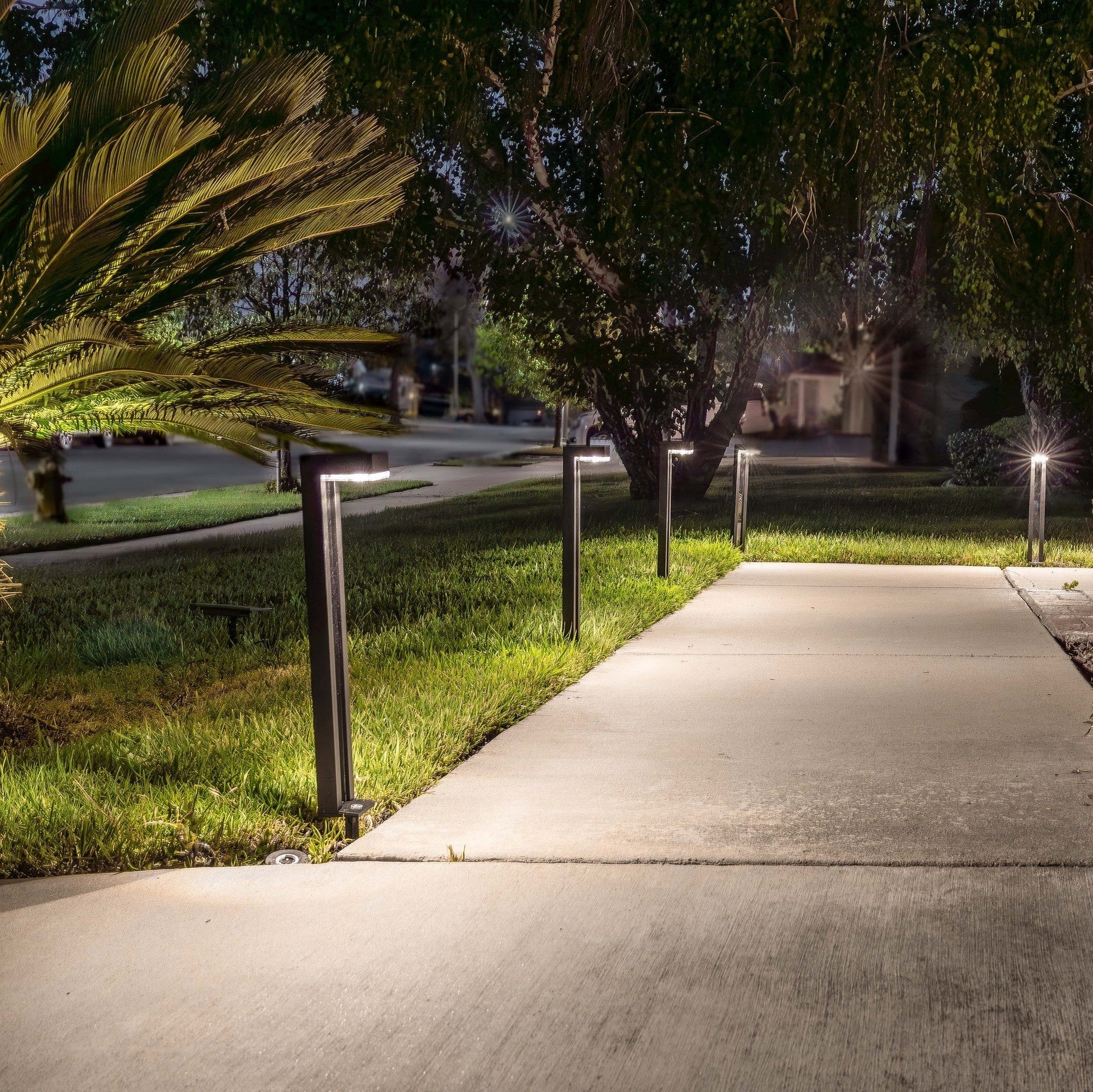 German Osram Pro-Line Bollard Solar Lights® | 100LM | Aluminum / Glass | 2-Pack - Tampa Home & Garden Store