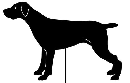 German Shorthaired Pointer garden stake silhouette black metal Rustica Ornamentals lawn ornament on Tampa Home & Garden Store