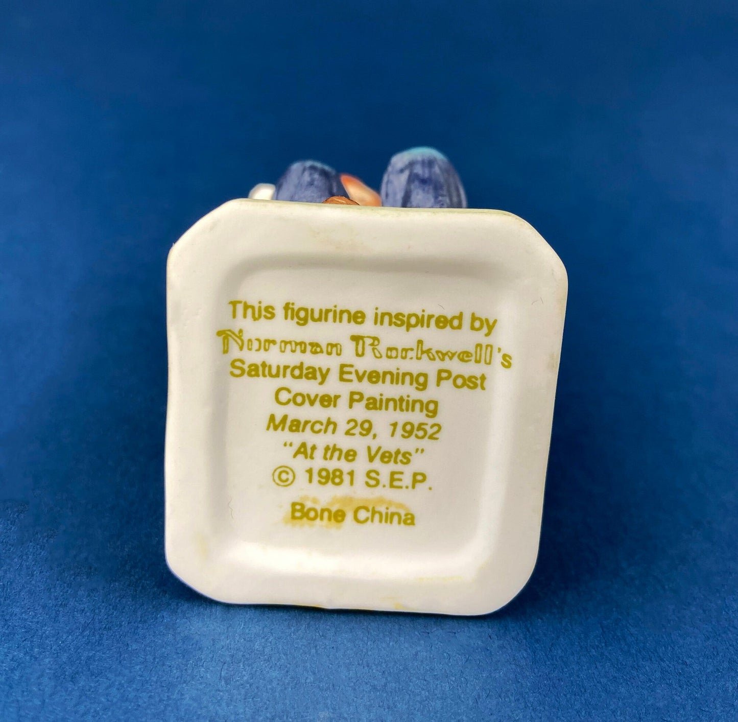 Get Well Soon Porcelain Figurine of Boy Holding Sick Dog. Inspired by Norman Rockwell's Saturday Evening Post Cover: "At the Vets." - Tampa Home & Garden Store