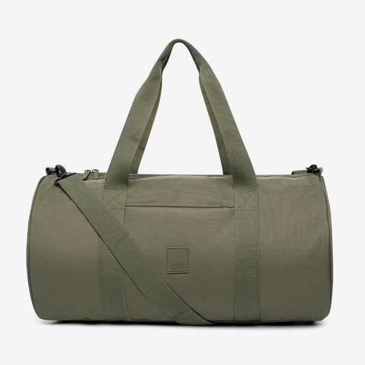 Lefrik USA olive duffel bag with top handles and adjustable shoulder strap for travel use on Tampa Home & Garden Store