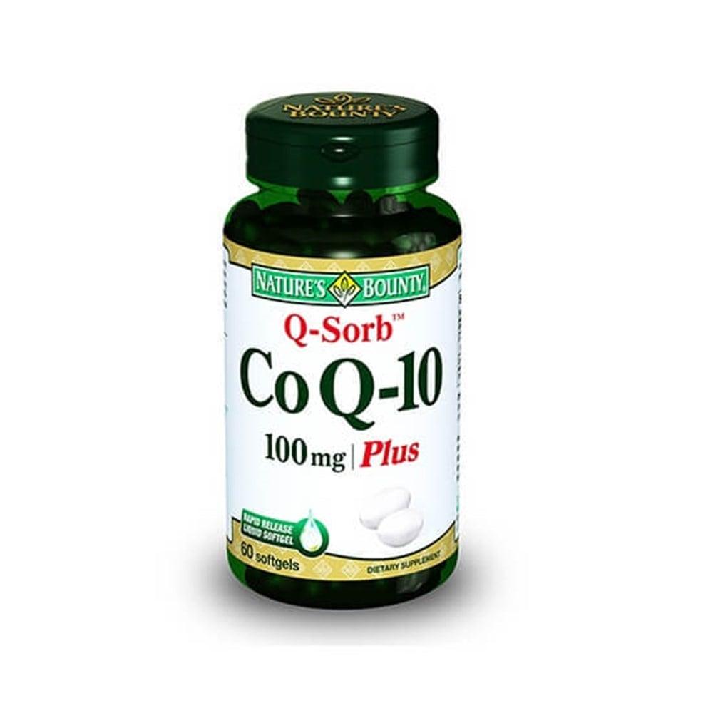 CoQ-10 100 mg Q-Sorb supplement bottle, Nature's Bounty, 60 softgels on Beauty Care Bag on Tampa Home & Garden Store
