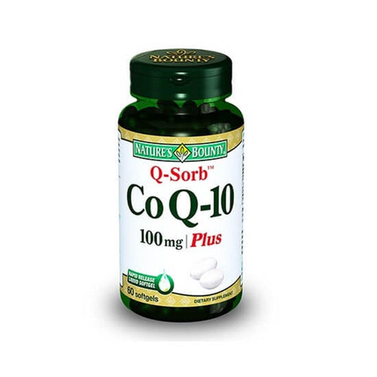 CoQ-10 100 mg Q-Sorb supplement bottle, Nature's Bounty, 60 softgels on Beauty Care Bag on Tampa Home & Garden Store