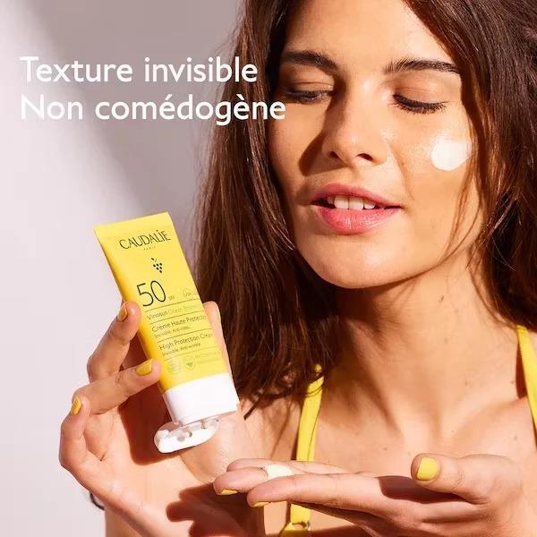 Caudalie Vinosun Protect SPF 50+ sunscreen tube, yellow, eco vegan on Tampa Home & Garden Store