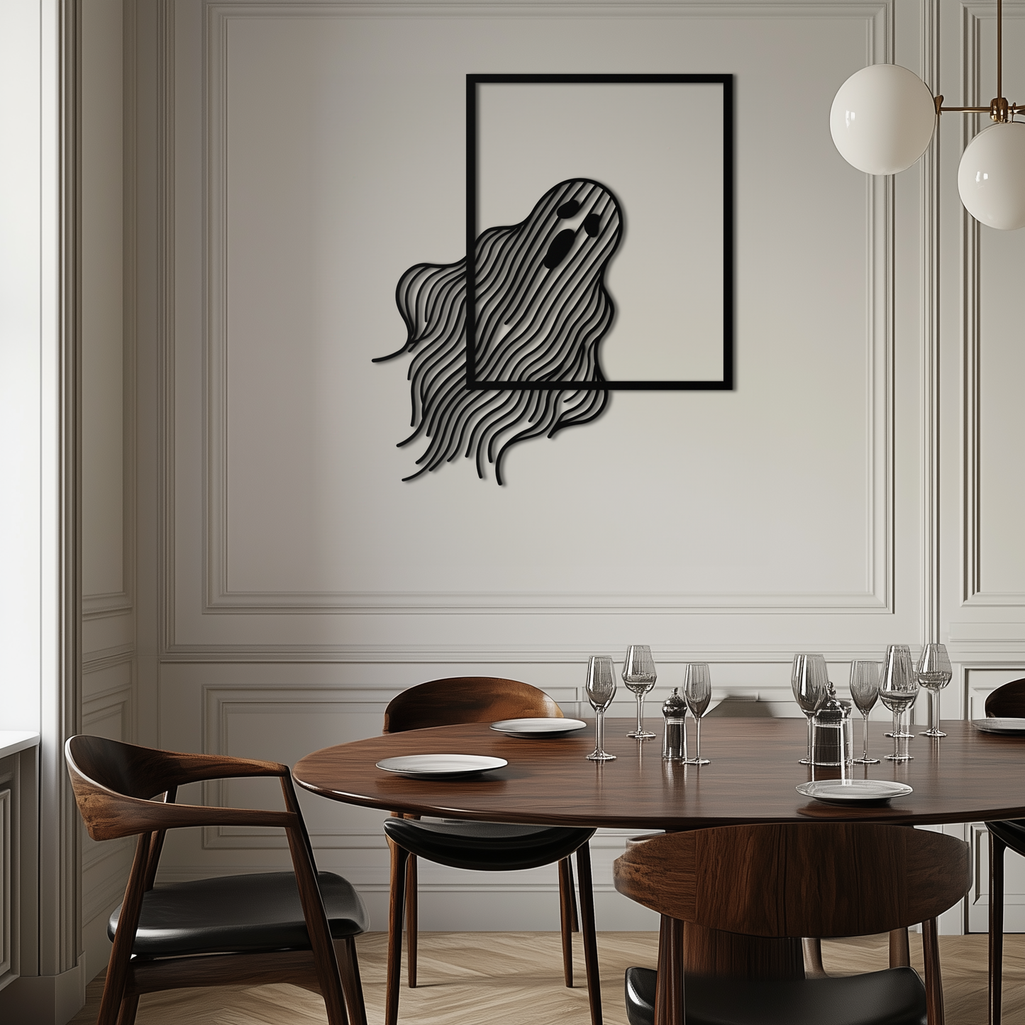 Ghost Metal Wall Art – Spooky Ghost Silhouette Steel Decor for Halloween or Gothic Interiors- KAF329 - Tampa Home & Garden Store