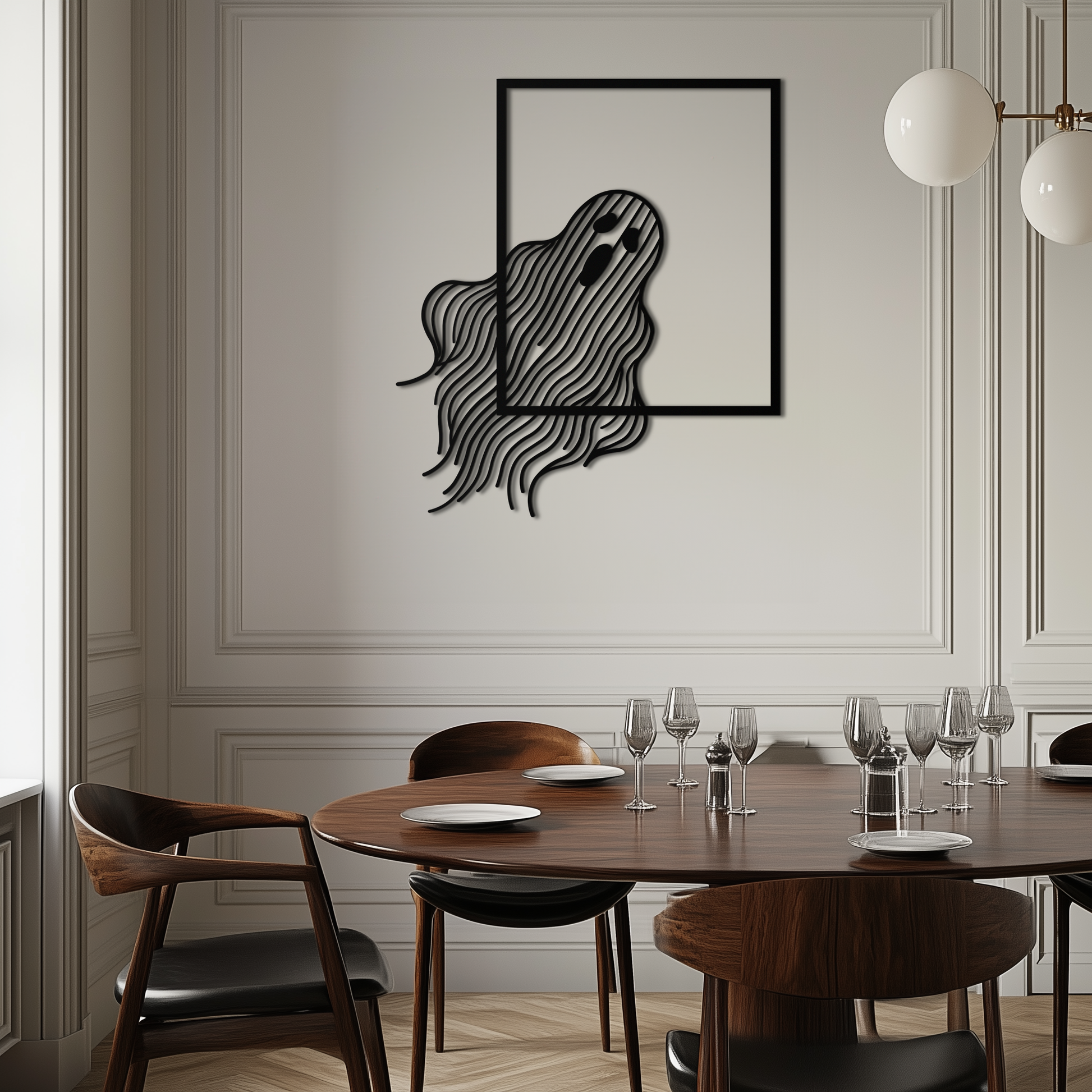 Ghost Metal Wall Art – Spooky Ghost Silhouette Steel Decor for Halloween or Gothic Interiors- KAF329 - Tampa Home & Garden Store
