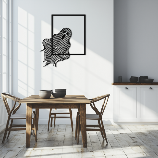 Ghost Metal Wall Art – Spooky Ghost Silhouette Steel Decor for Halloween or Gothic Interiors- KAF329 - Tampa Home & Garden Store