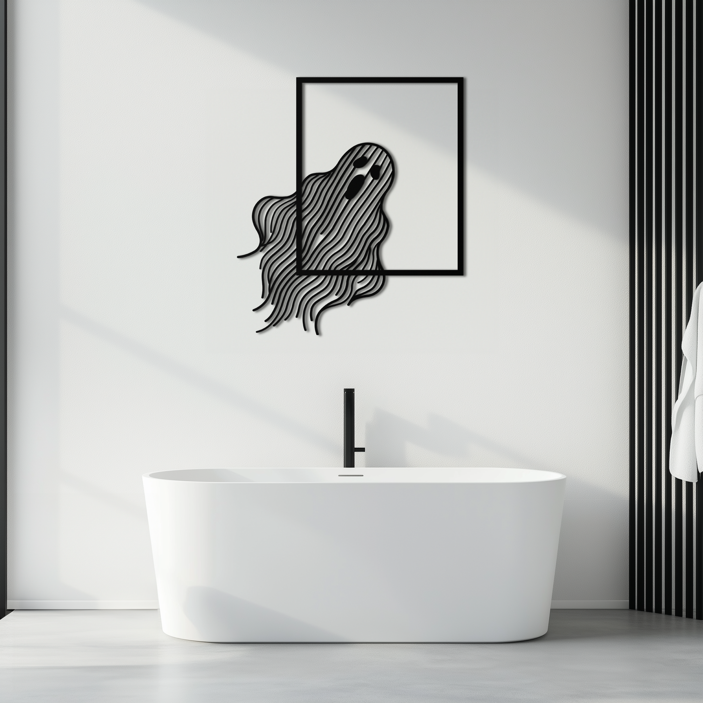 Ghost Metal Wall Art – Spooky Ghost Silhouette Steel Decor for Halloween or Gothic Interiors- KAF329 - Tampa Home & Garden Store