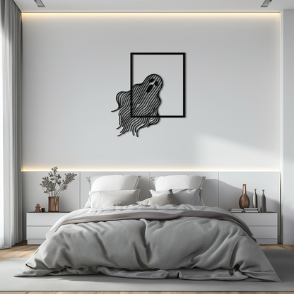 Ghost Metal Wall Art – Spooky Ghost Silhouette Steel Decor for Halloween or Gothic Interiors- KAF329 - Tampa Home & Garden Store
