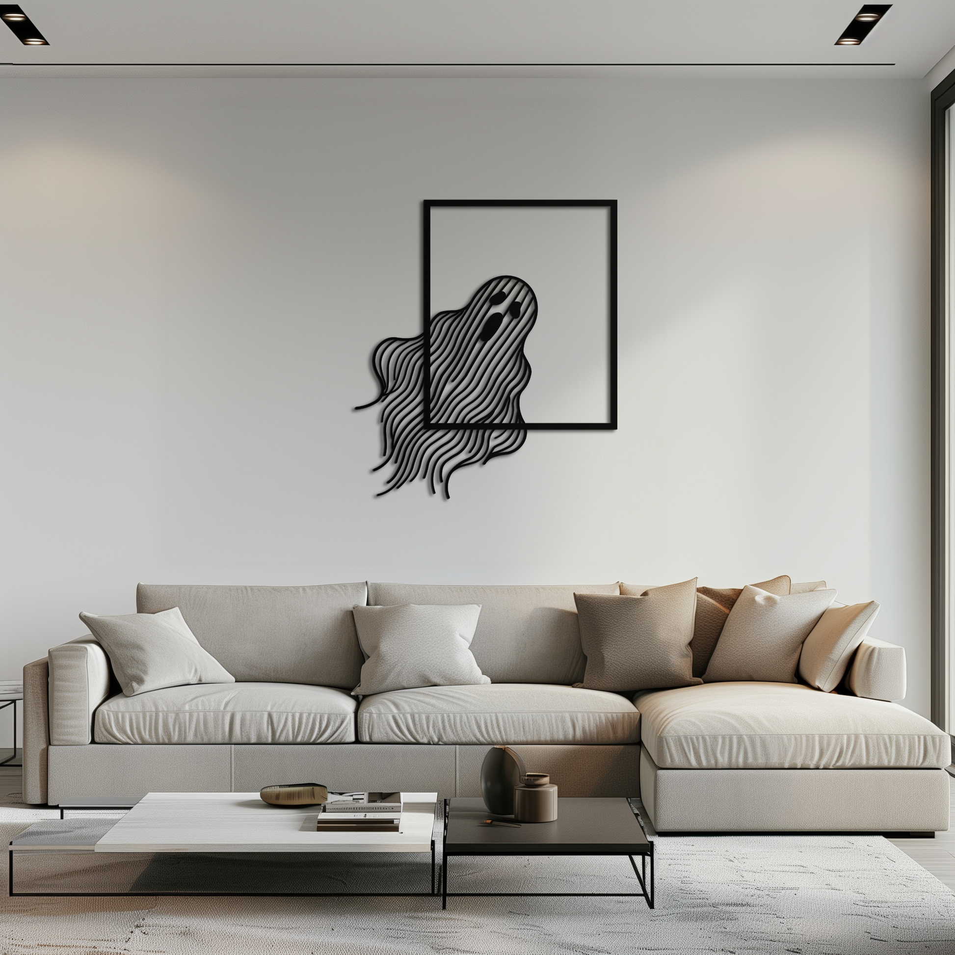 Ghost Metal Wall Art – Spooky Ghost Silhouette Steel Decor for Halloween or Gothic Interiors- KAF329 - Tampa Home & Garden Store