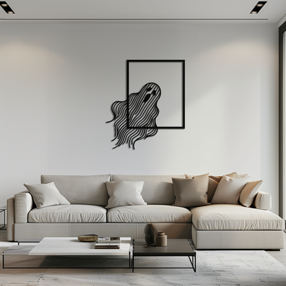 Ghost Metal Wall Art – Spooky Ghost Silhouette Steel Decor for Halloween or Gothic Interiors- KAF329 - Tampa Home & Garden Store