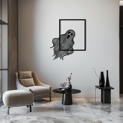 Ghost Metal Wall Art – Spooky Ghost Silhouette Steel Decor for Halloween or Gothic Interiors- KAF329 - Tampa Home & Garden Store