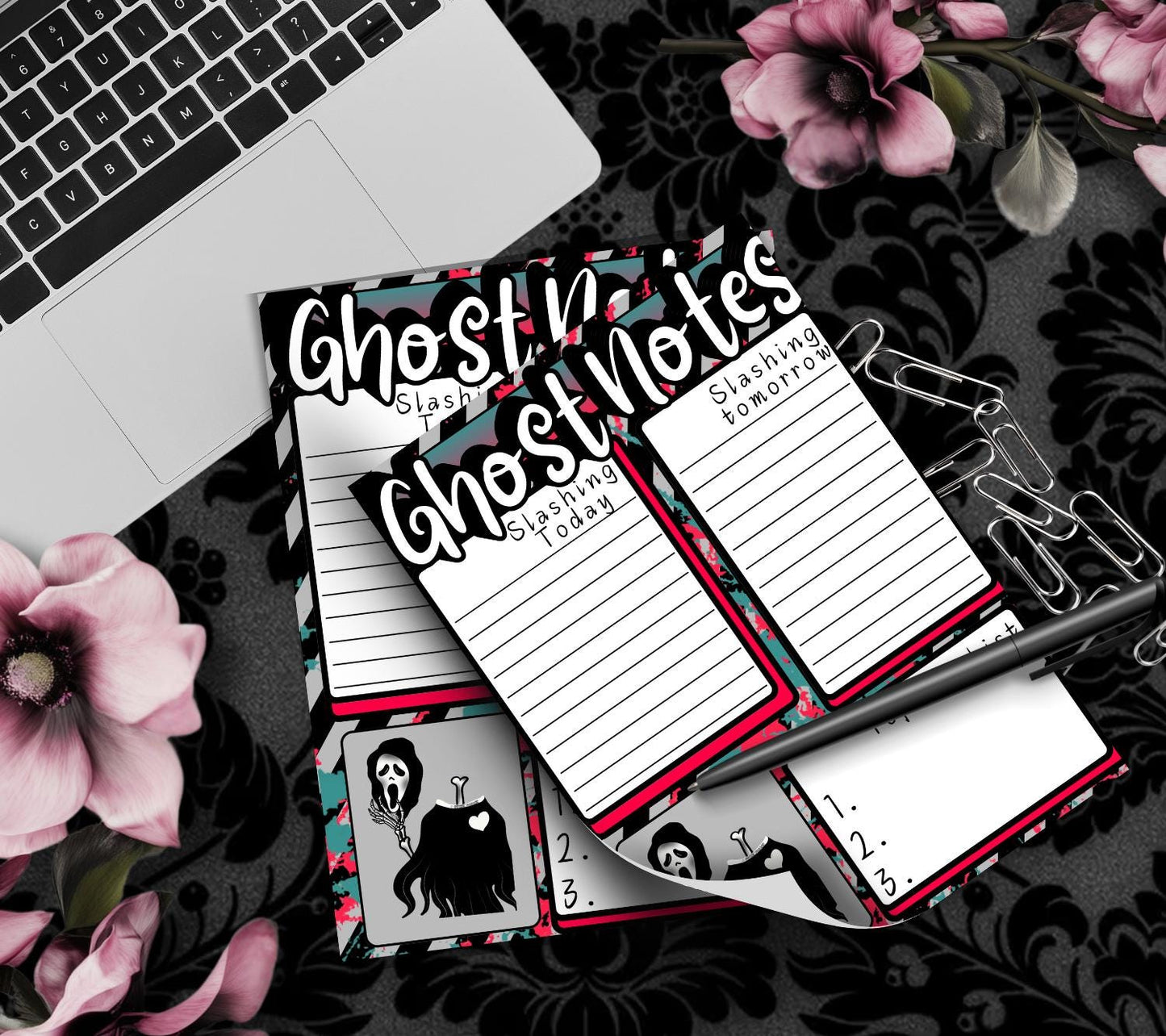 Ghost Notes Slasher Notepad: Spooky To-Do List Stationery - Tampa Home & Garden Store