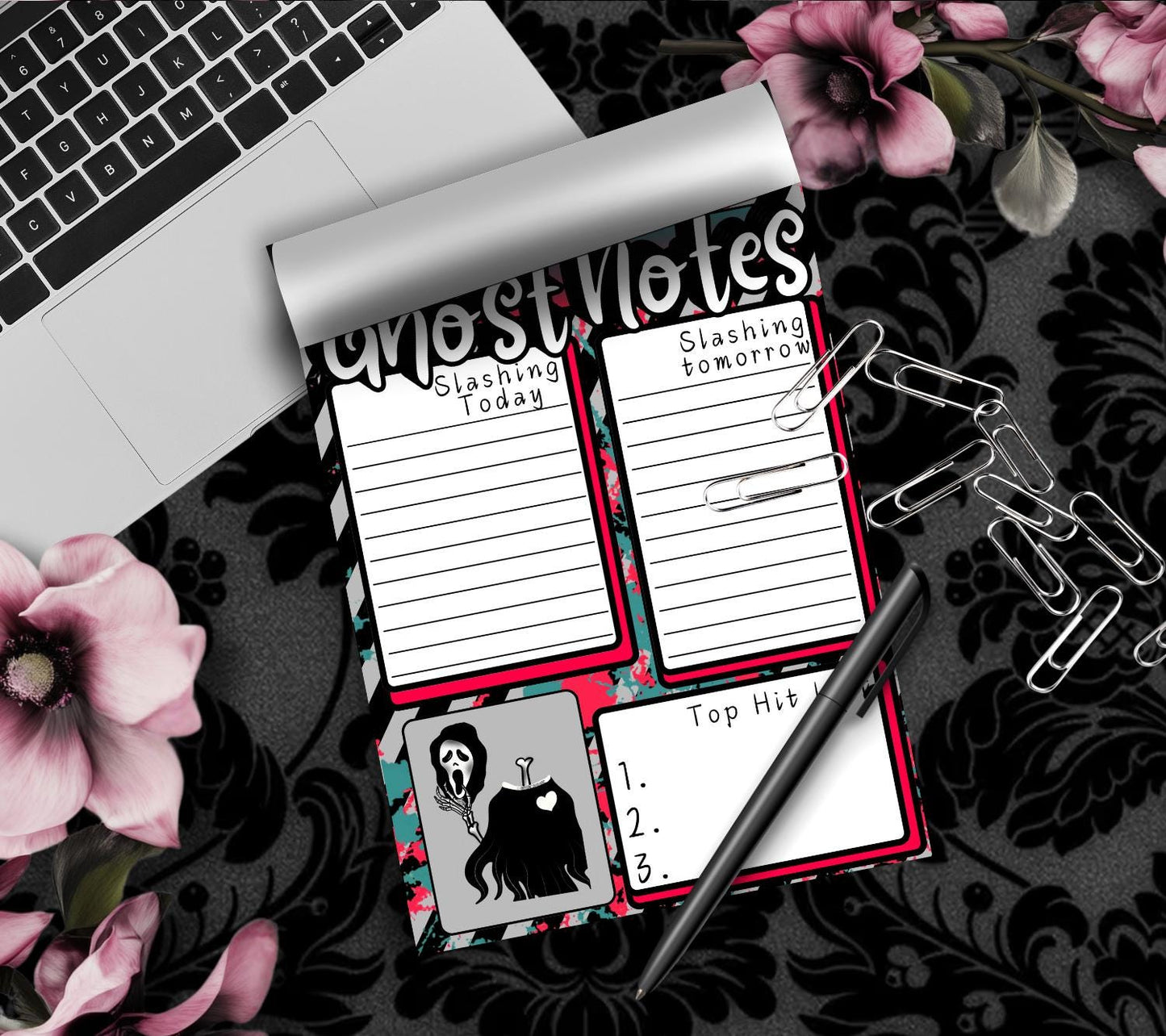 Ghost Notes Slasher Notepad: Spooky To-Do List Stationery - Tampa Home & Garden Store