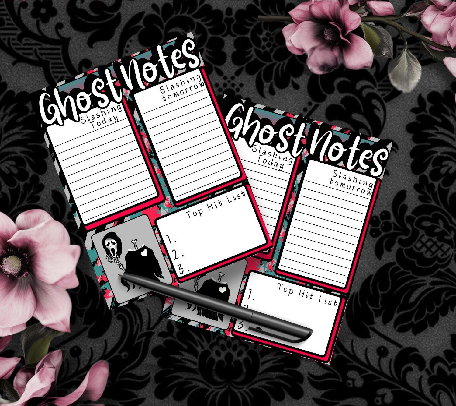 Ghost Notes Slasher Notepad: Spooky To-Do List Stationery - Tampa Home & Garden Store