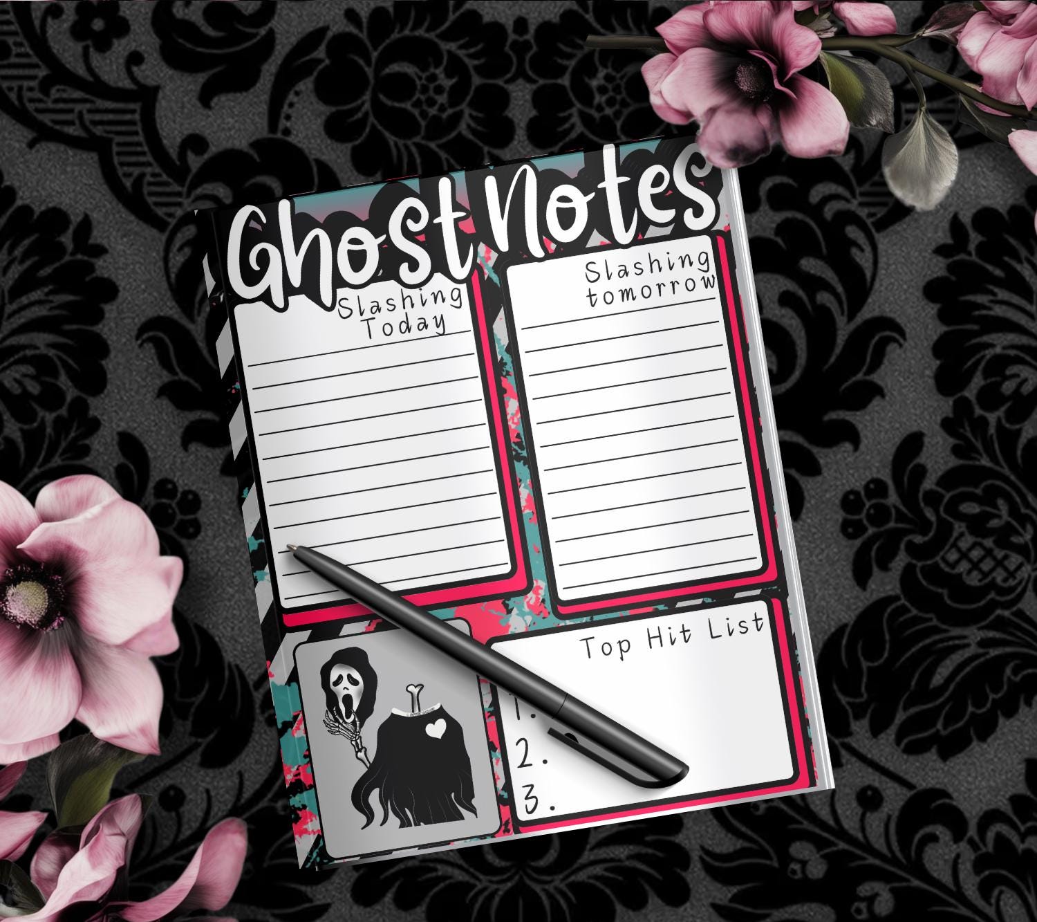 Ghost Notes Slasher Notepad: Spooky To-Do List Stationery - Tampa Home & Garden Store
