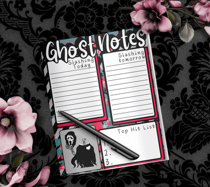 Ghost Notes Slasher Notepad: Spooky To-Do List Stationery - Tampa Home & Garden Store