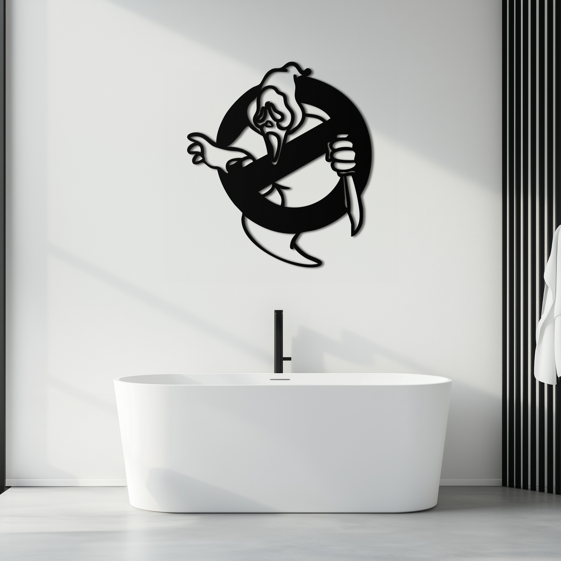 Ghost Scream Inspired Metal Wall Art – Horror Comedy Themed Home Decor Panel- KAF638 - Tampa Home & Garden Store