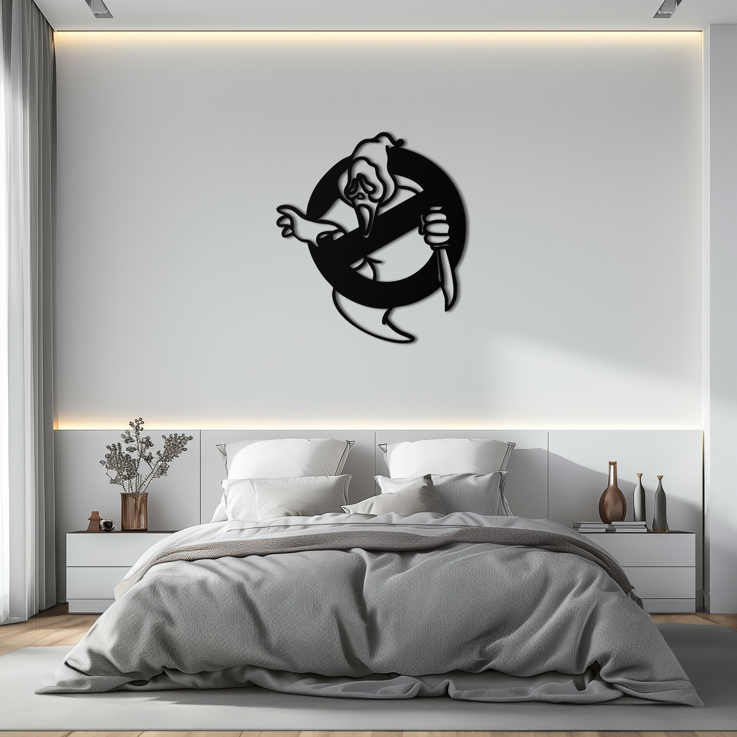 Ghost Scream Inspired Metal Wall Art – Horror Comedy Themed Home Decor Panel- KAF638 - Tampa Home & Garden Store