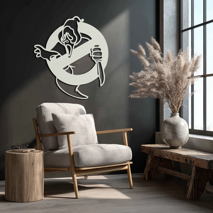 Ghost Scream Inspired Metal Wall Art – Horror Comedy Themed Home Decor Panel- KAF638 - Tampa Home & Garden Store